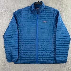 Patagonia Down Shirt Jacket Mens Medium Insulated Goose Puffer Blue 84646